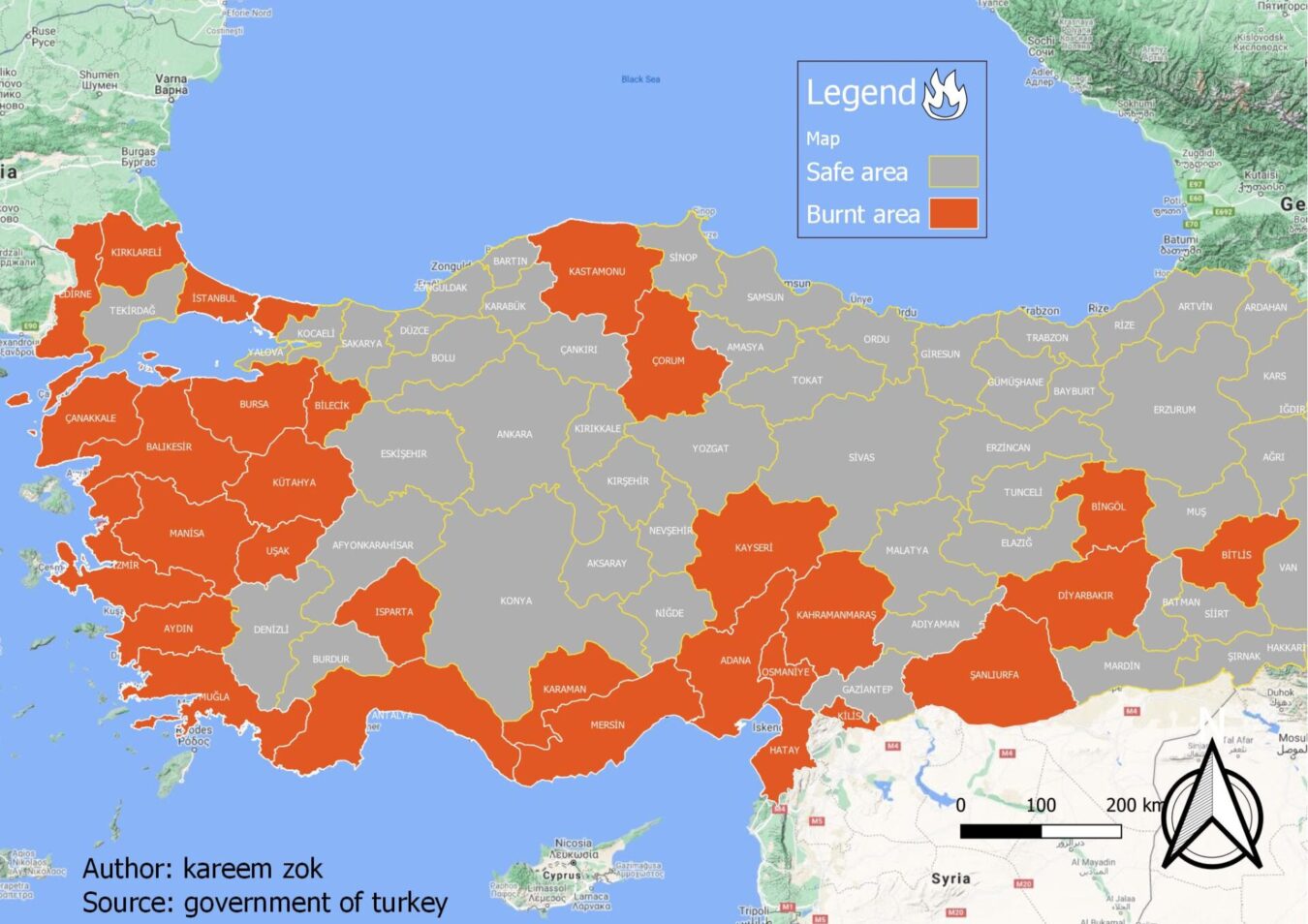 Turkey fires – August 2021